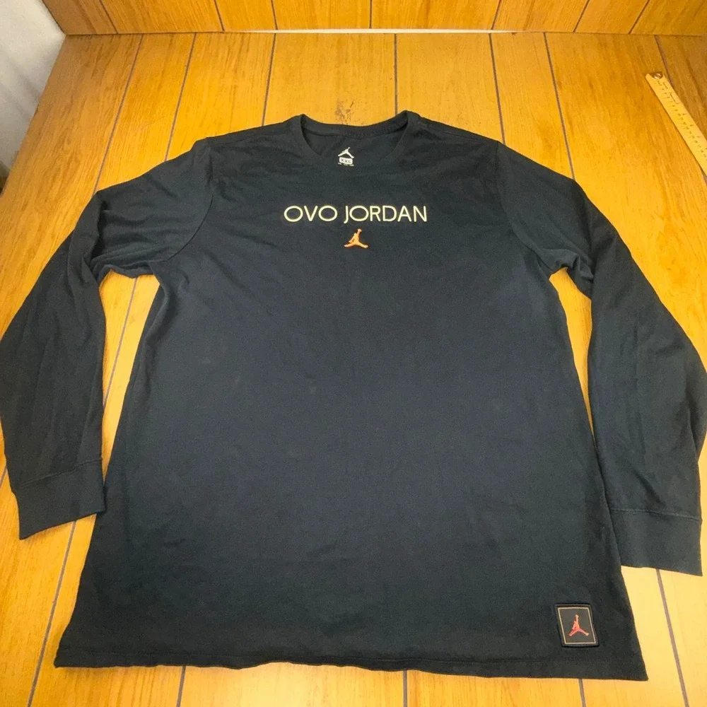 Jordan x OVO Mens XXL‎ Long Sleeve T-Shirt Black Jumpman Drake Collaboration